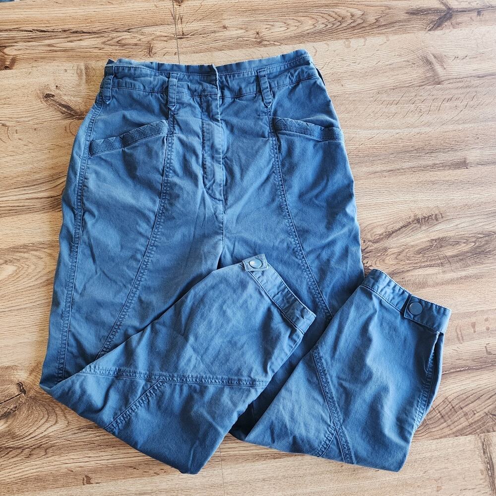 By Anthropologie Paperbag Waist Utility Pants – Size 6, Turquoise Aztec Print